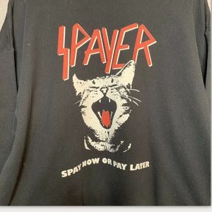 Spayer Cat Vintage Rock Slayer Parody 
